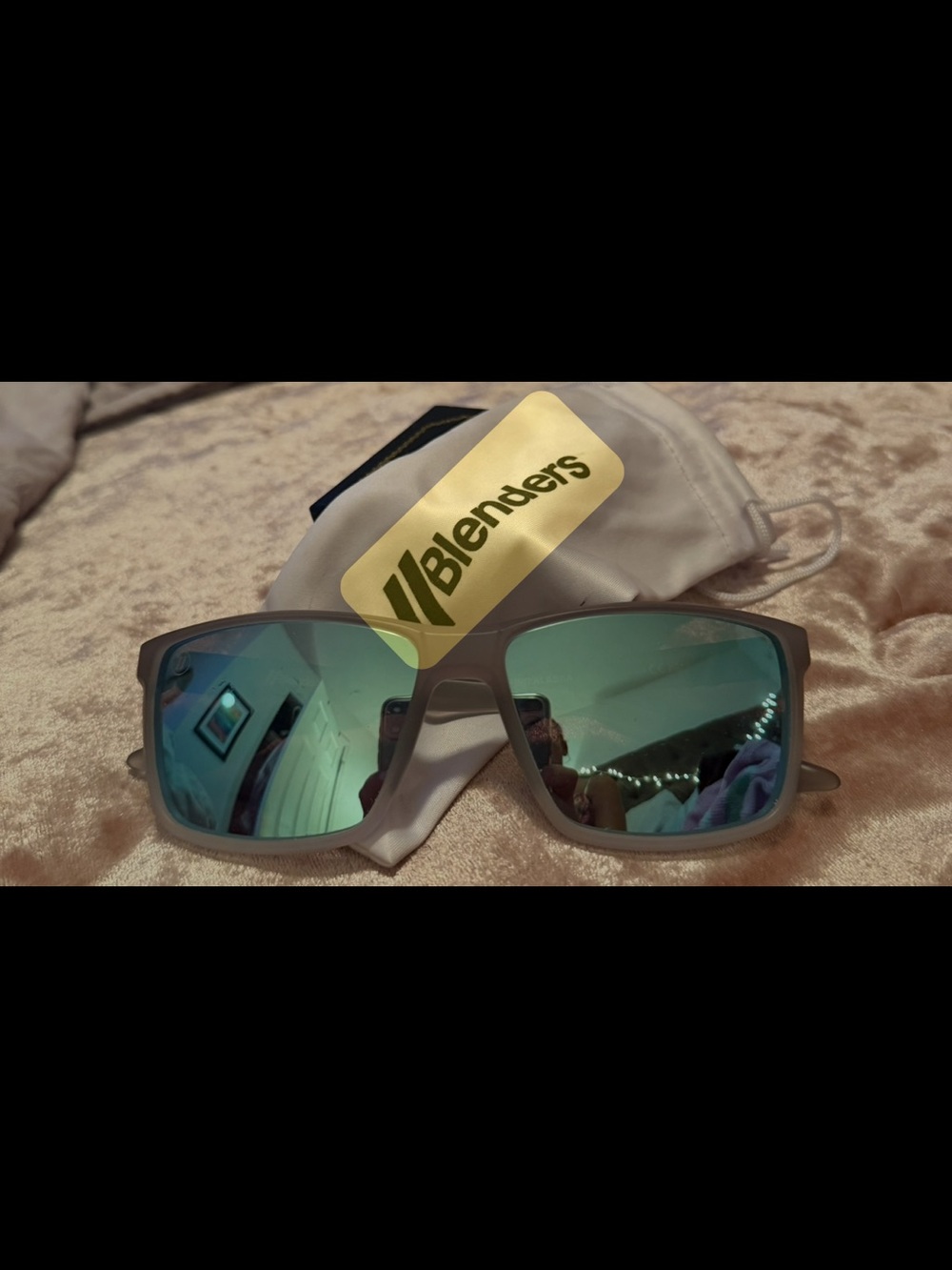 Blenders Polarized Men’s Sunglasses — Gray Frame with Blue-Green Mirrored Lenses